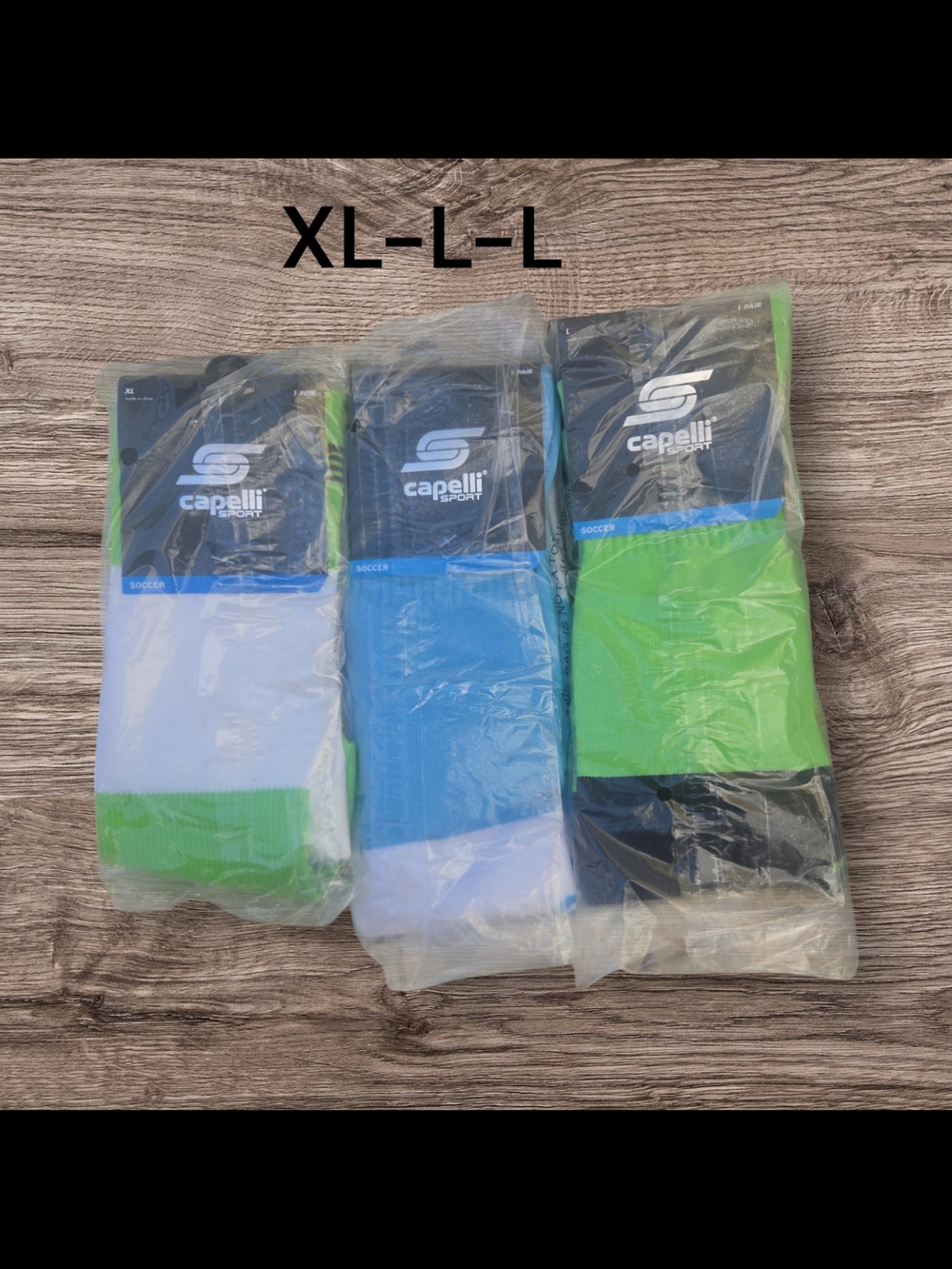 Capelli of New York Men’s Athletic Crew Socks – Blue, Green, White